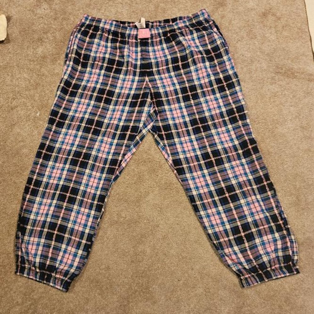 Victoria's Secret Shimmer Plaid Pajama Bottom, SZ XL, NWT